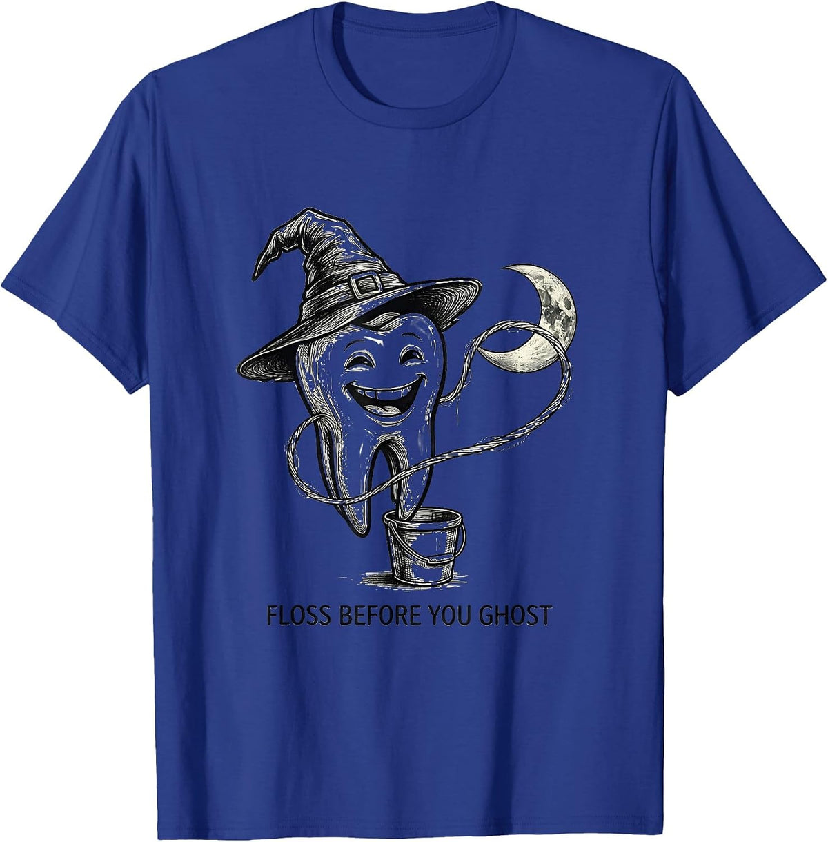 Men's Floss Before You Ghost Dental Humor Halloween Costume T-Shirt - Royal Blue
