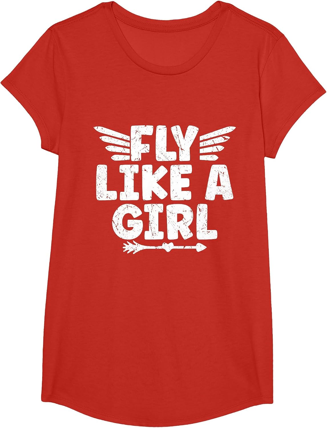 Fly Like A Girl Pilot Aircraft Airline T-Shirt - Girls Red