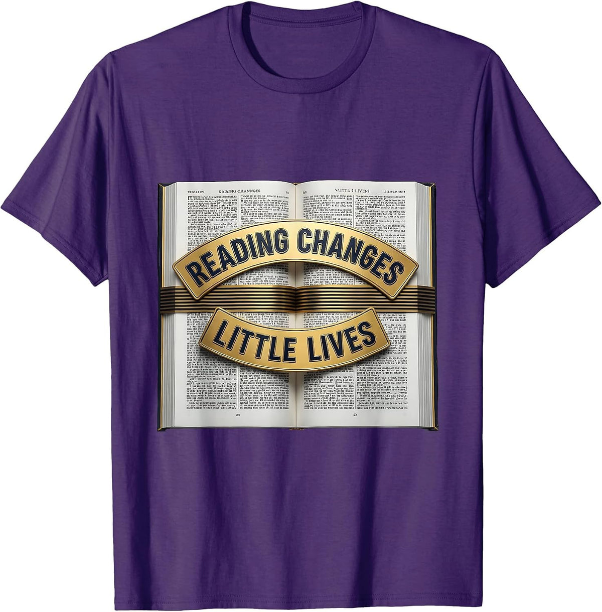Reading Changes Little Lives Teacher Design T-Shirt - Purple