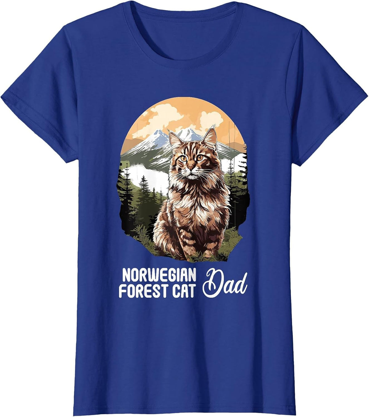 Norwegian Forest Cats Dad Norwegian Forest Cat T-Shirt - Royal Blue
