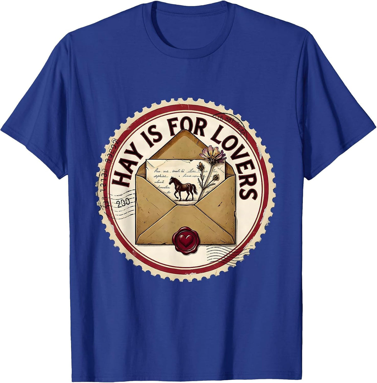 Hay Is For Lovers Equestrian Design T-Shirt - Royal Blue