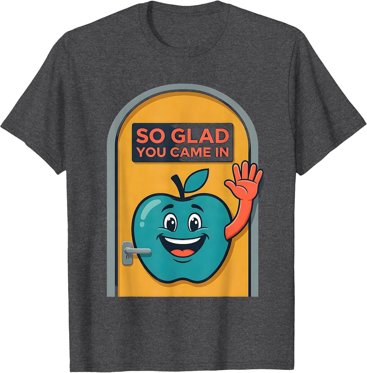 So Glad You Came In Cute Teacher Back To School Greeting T-Shirt - Dark Heather Grey