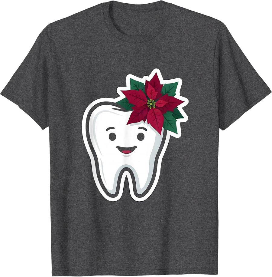 Men's Broad Tooth Dentist Christmas Dental Team Humor T-Shirt - Dark Heather Grey