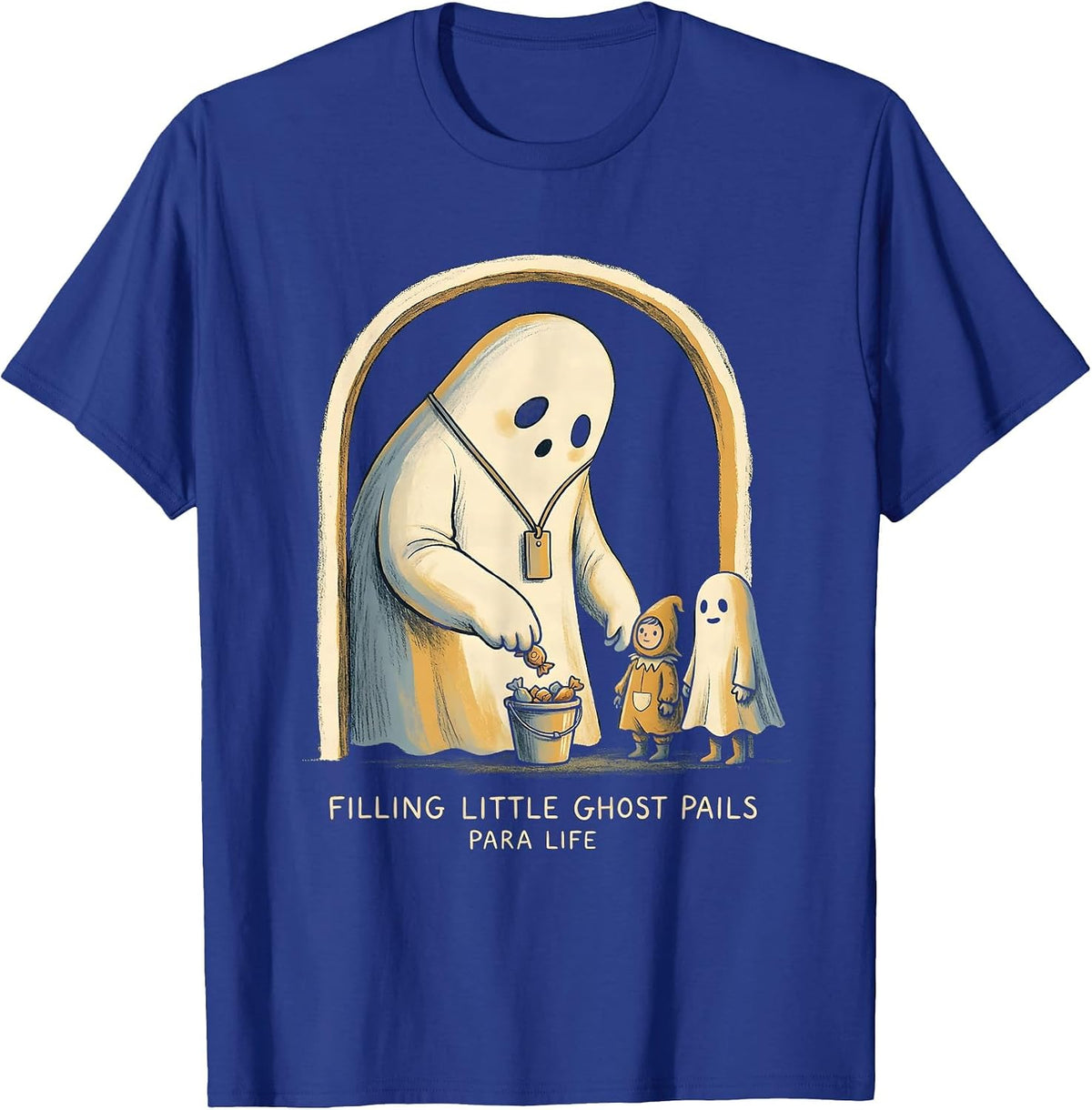 Filling Little Ghost Pails Para Life Sped Teacher Halloween T-Shirt - Royal Blue