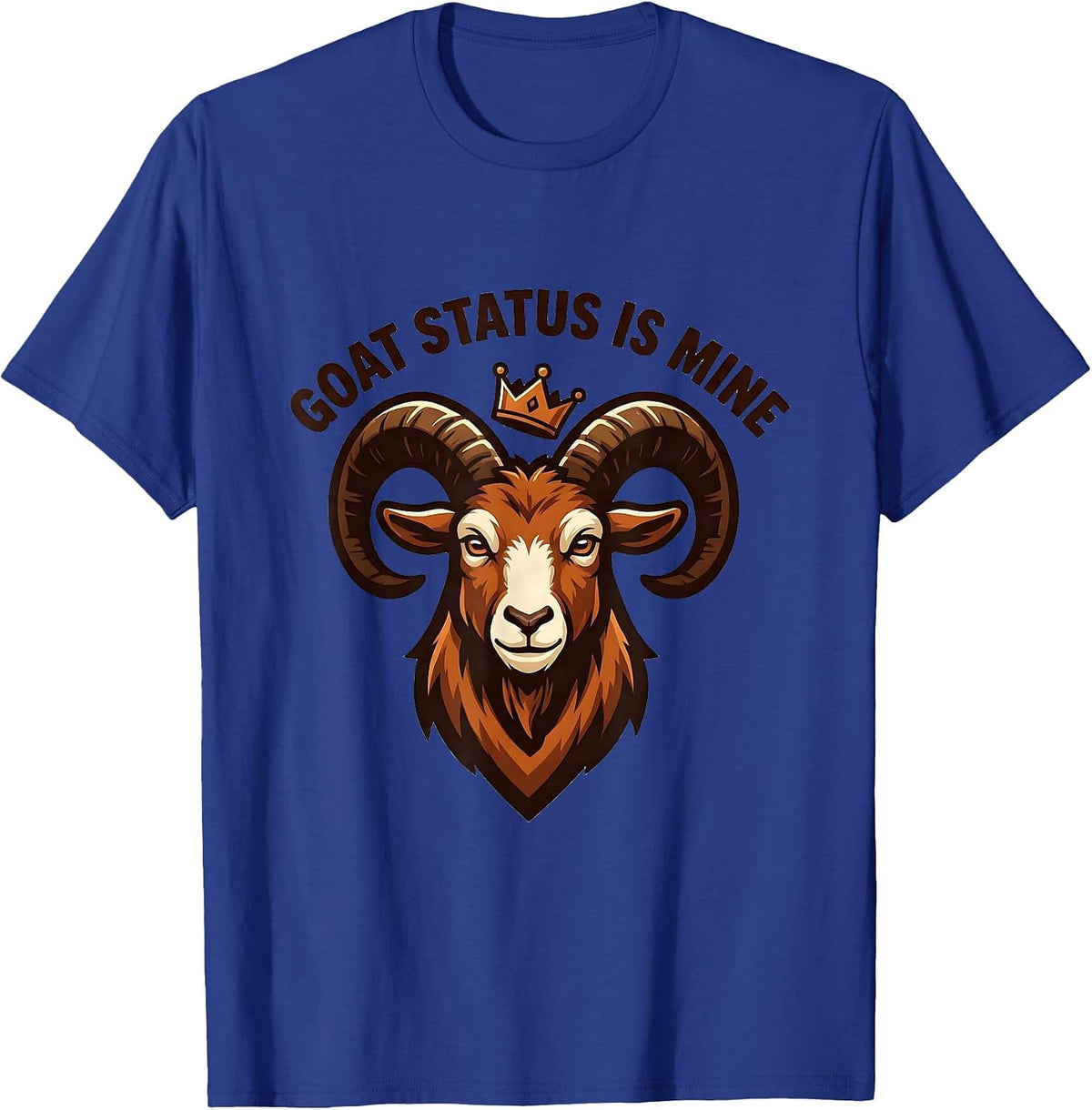 GOAT Status Is Mine Funny Goat Lover Mascot Logo T-Shirt - Royal Blue