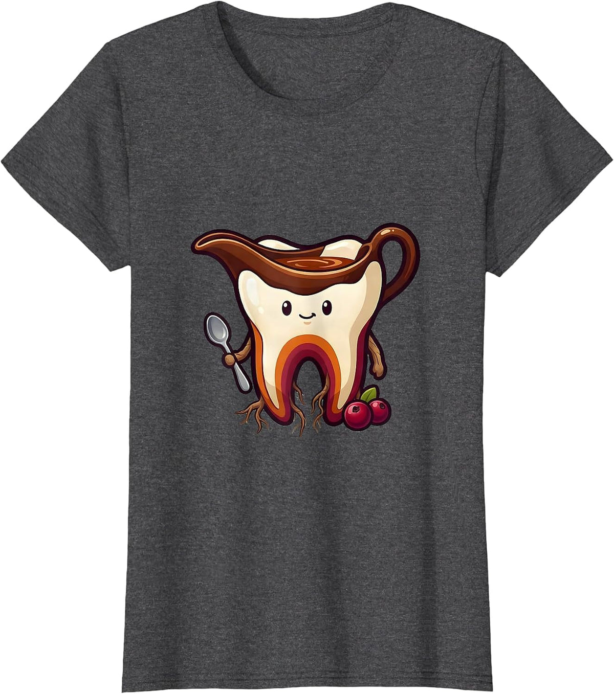 Women's Original Kawaii Molar Dental Humor Cute Dentist Gift T-Shirt - Dark Heather Grey