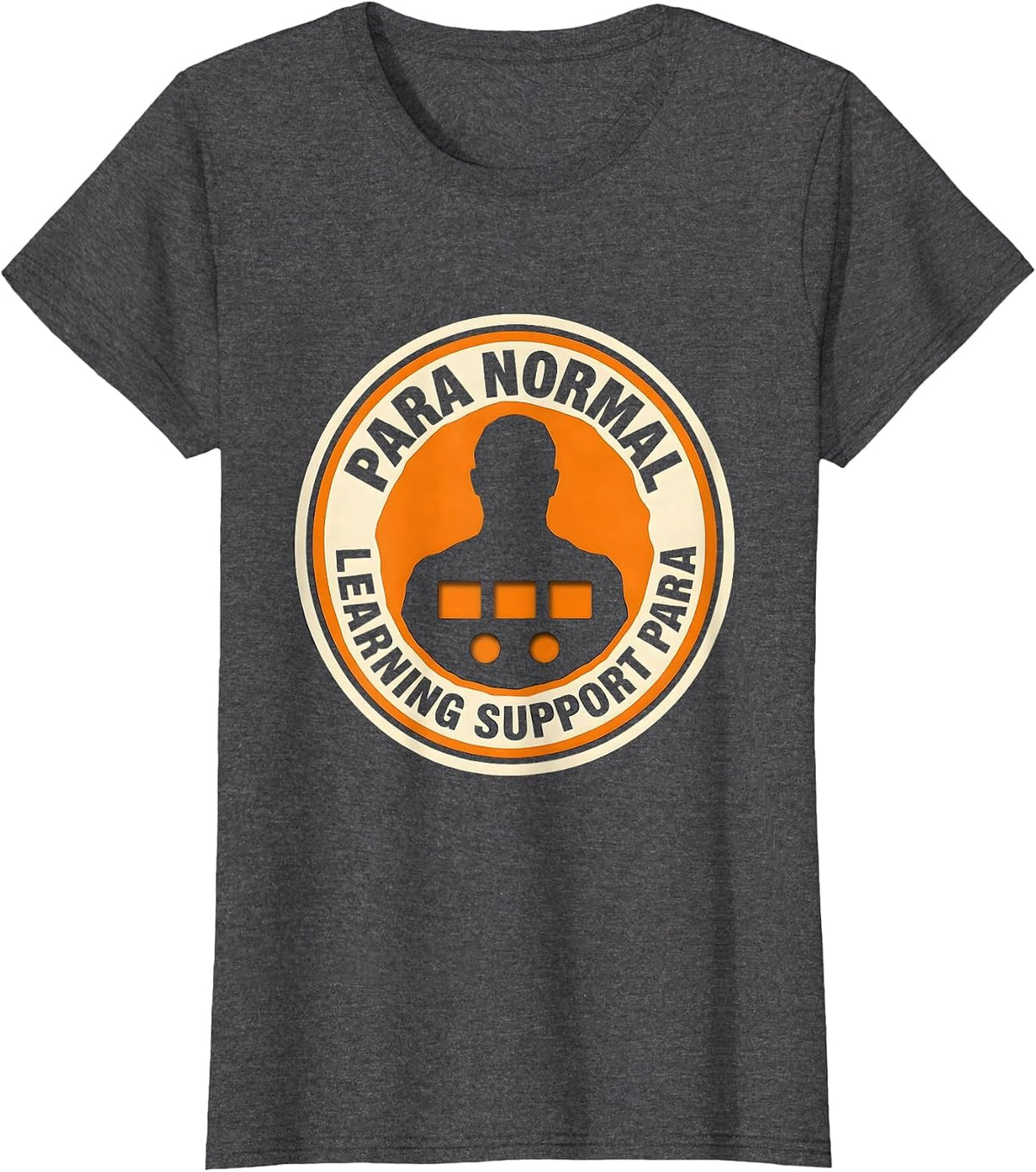 Women's Para Normal Learning Support Para Ghost Sped Teacher T-Shirt - Dark Heather Grey