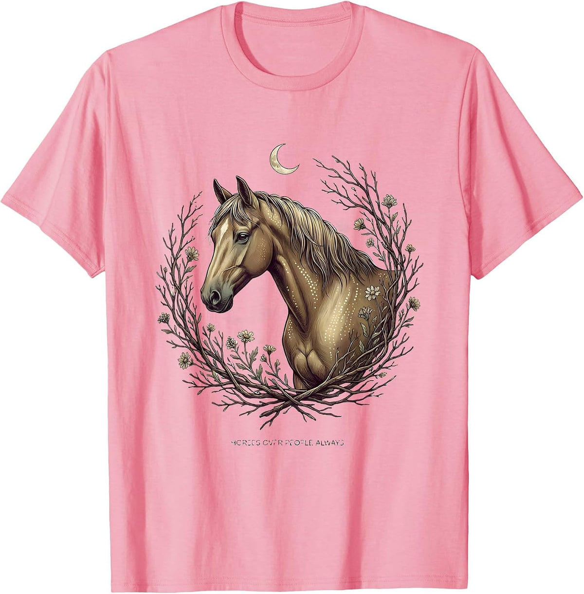 Men's Horses Over People Always Bold Equestrian Design T-Shirt - Pink