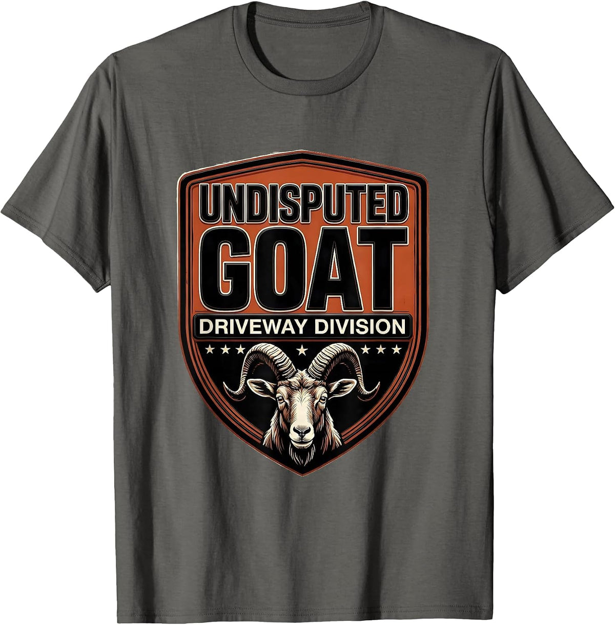 Undisputed GOAT Driveway Division Funny Goat Lover Animal T-Shirt - Asphalt Grey