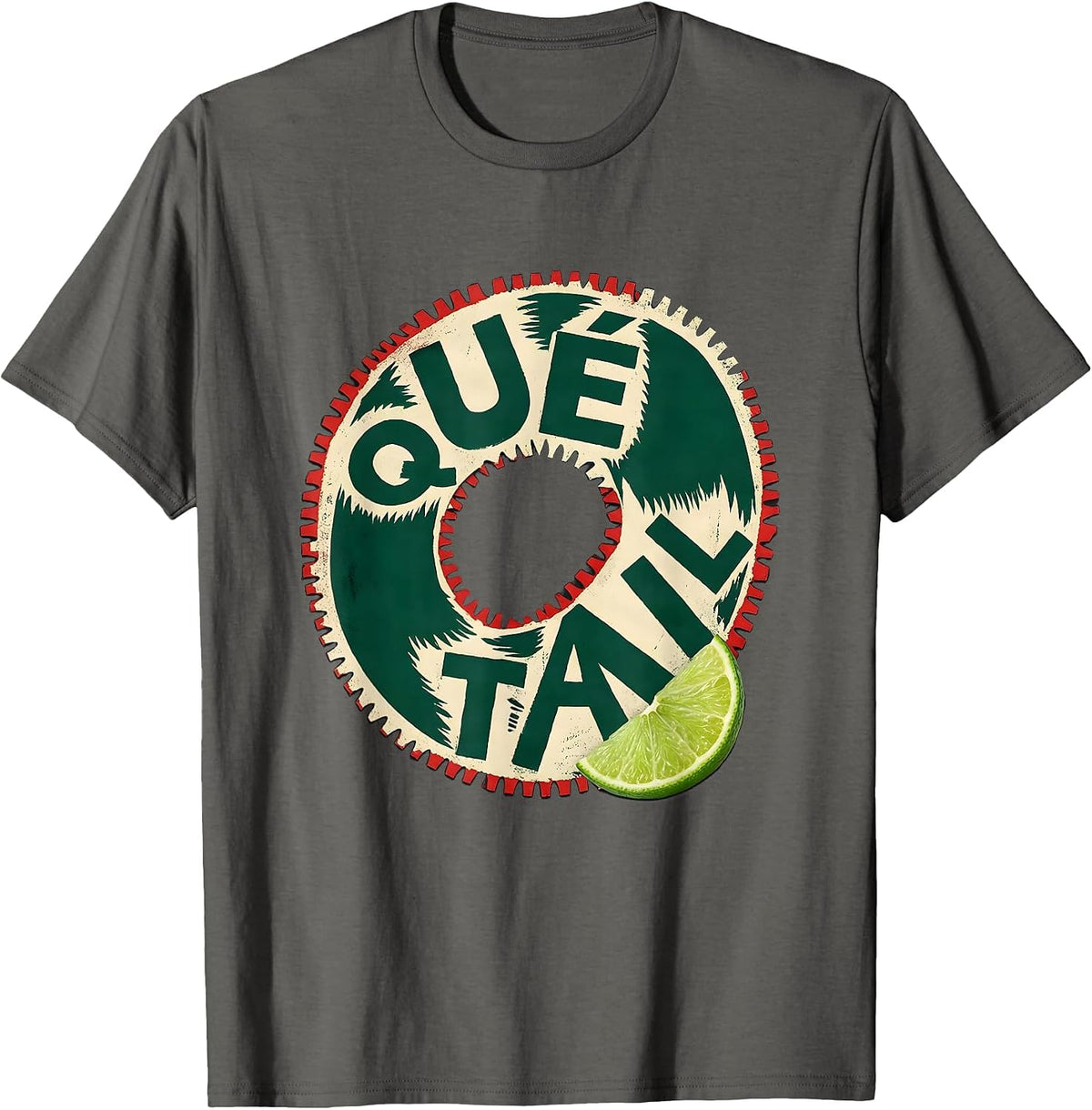 Men's Qué Tail Funny Spanish Cinco De Mayo Party Humor T-Shirt - Asphalt Grey