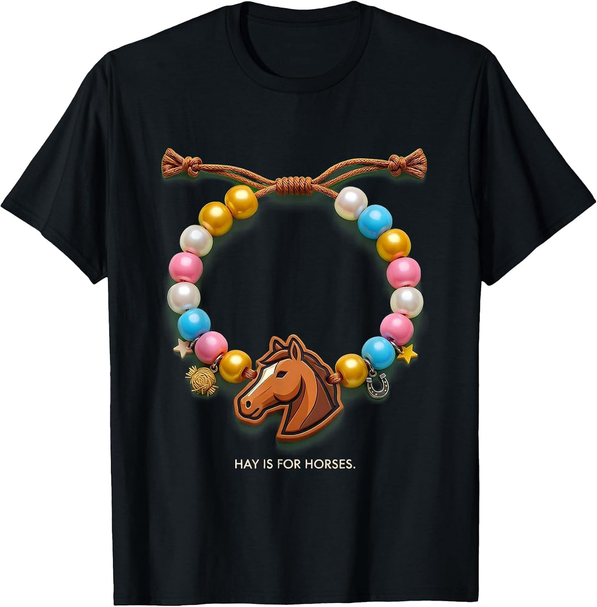 Men's Hay Is For Horses Funny Equestrian Design T-Shirt - Black