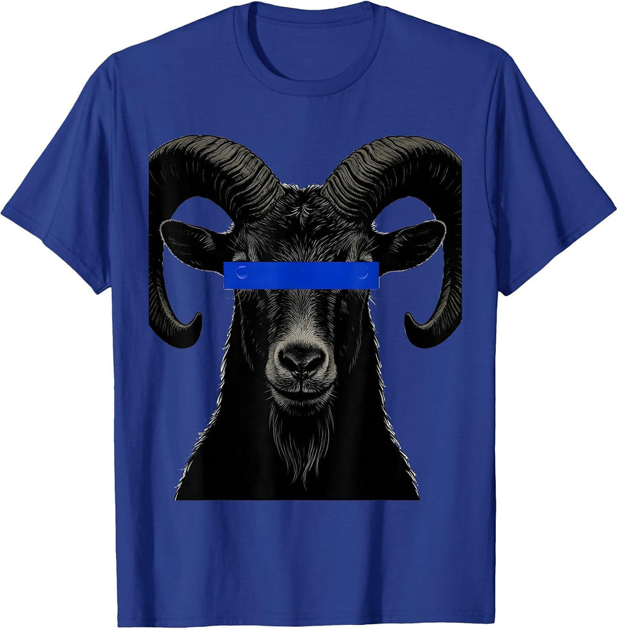 Goat Silhouette Sunglasses Funny Animal Lover Humor T-Shirt - Royal Blue