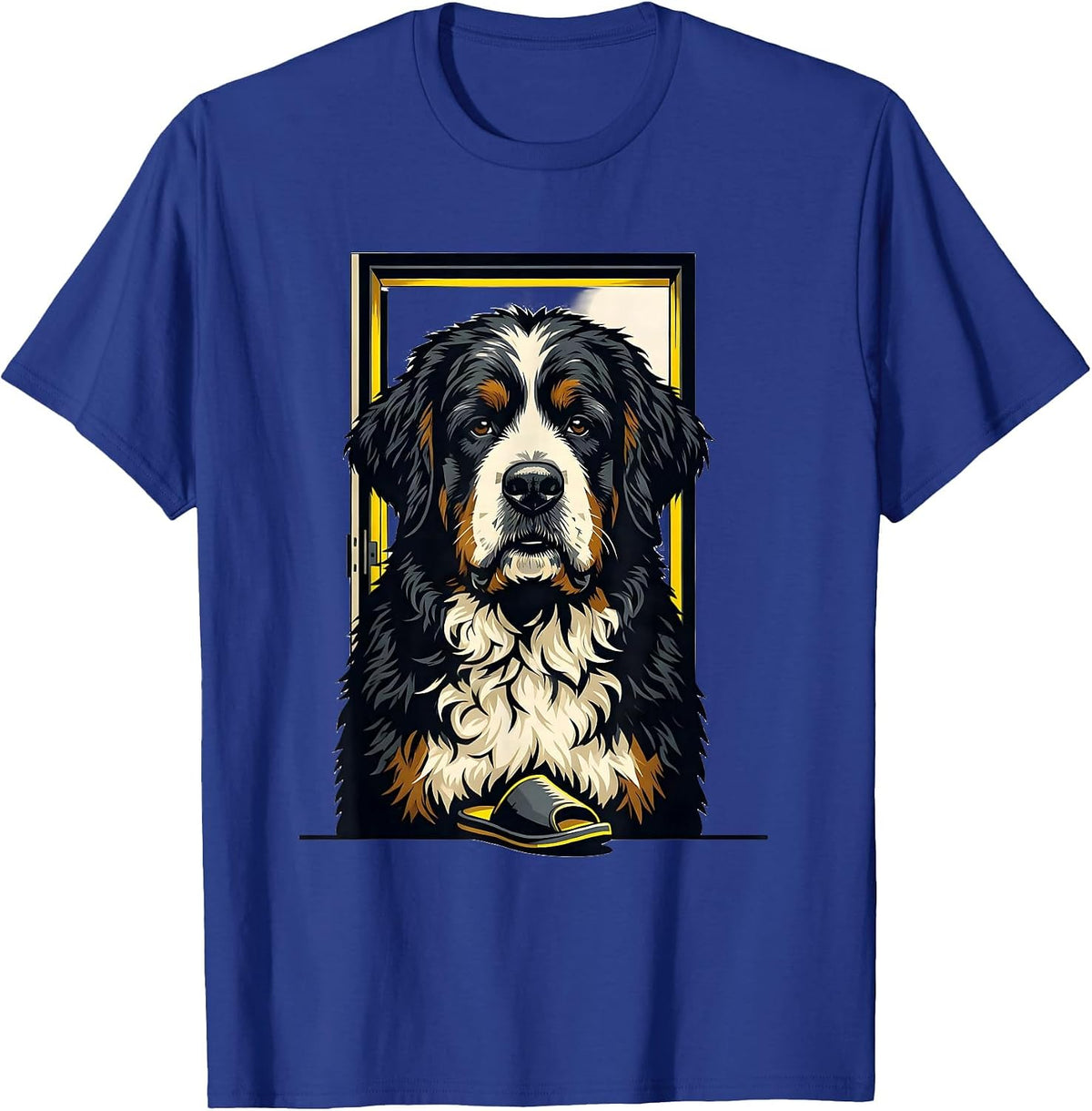 Men's Sheepadoodle Stencil Graphic Dog Lover Humor T-Shirt - Royal Blue