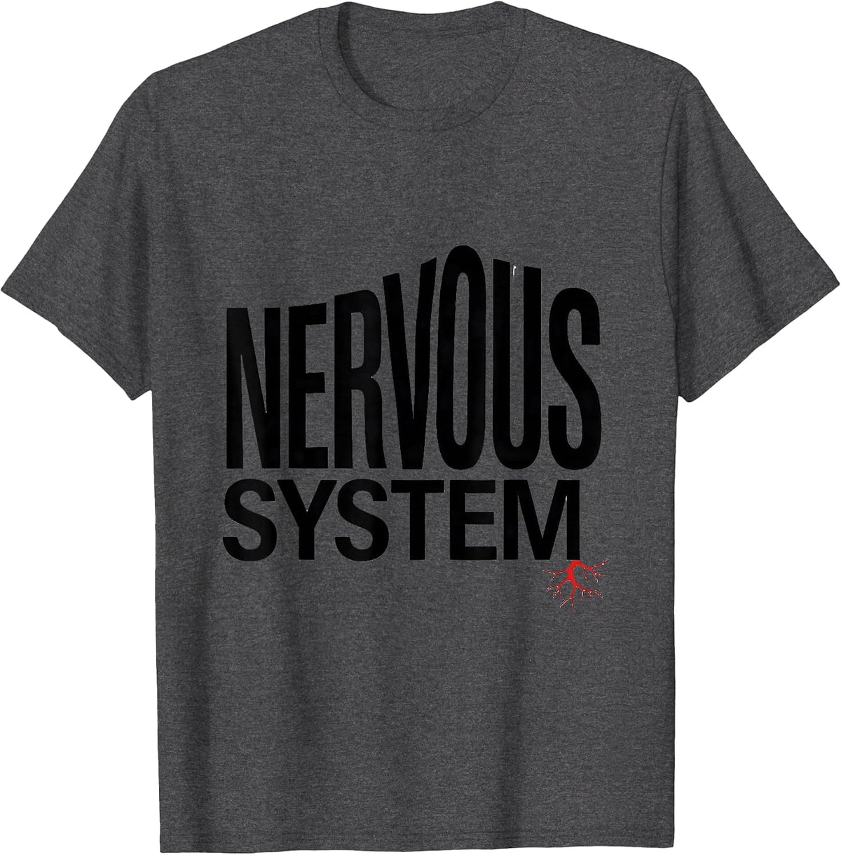Men's Nervous System Science Humor Brain Anatomy Student Teacher T-Shirt - Dark Heather Grey