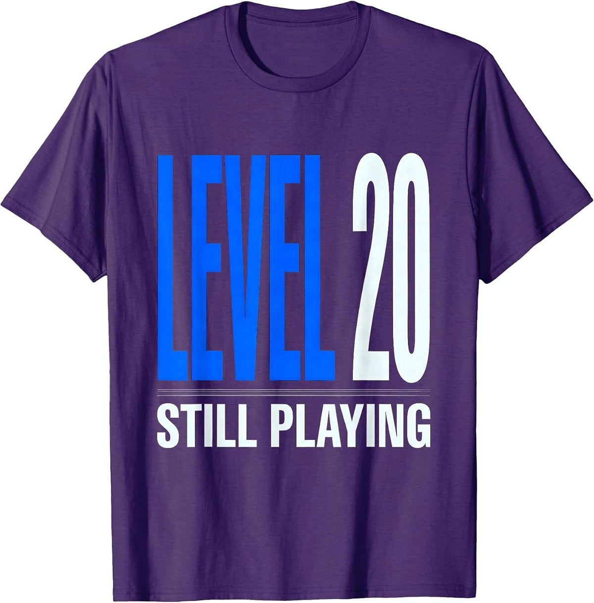 Men's Level 20 Still Playing Funny Wedding Anniversary Humor T-Shirt - Purple
