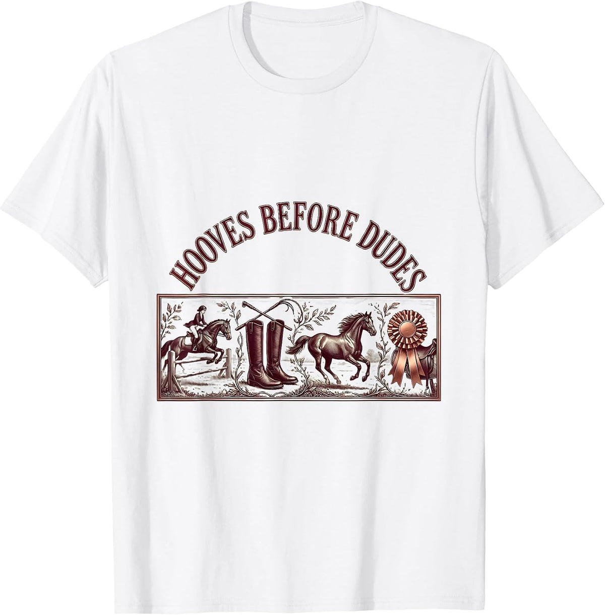 Men's Hooves Before Dudes Equestrian Design T-Shirt - White
