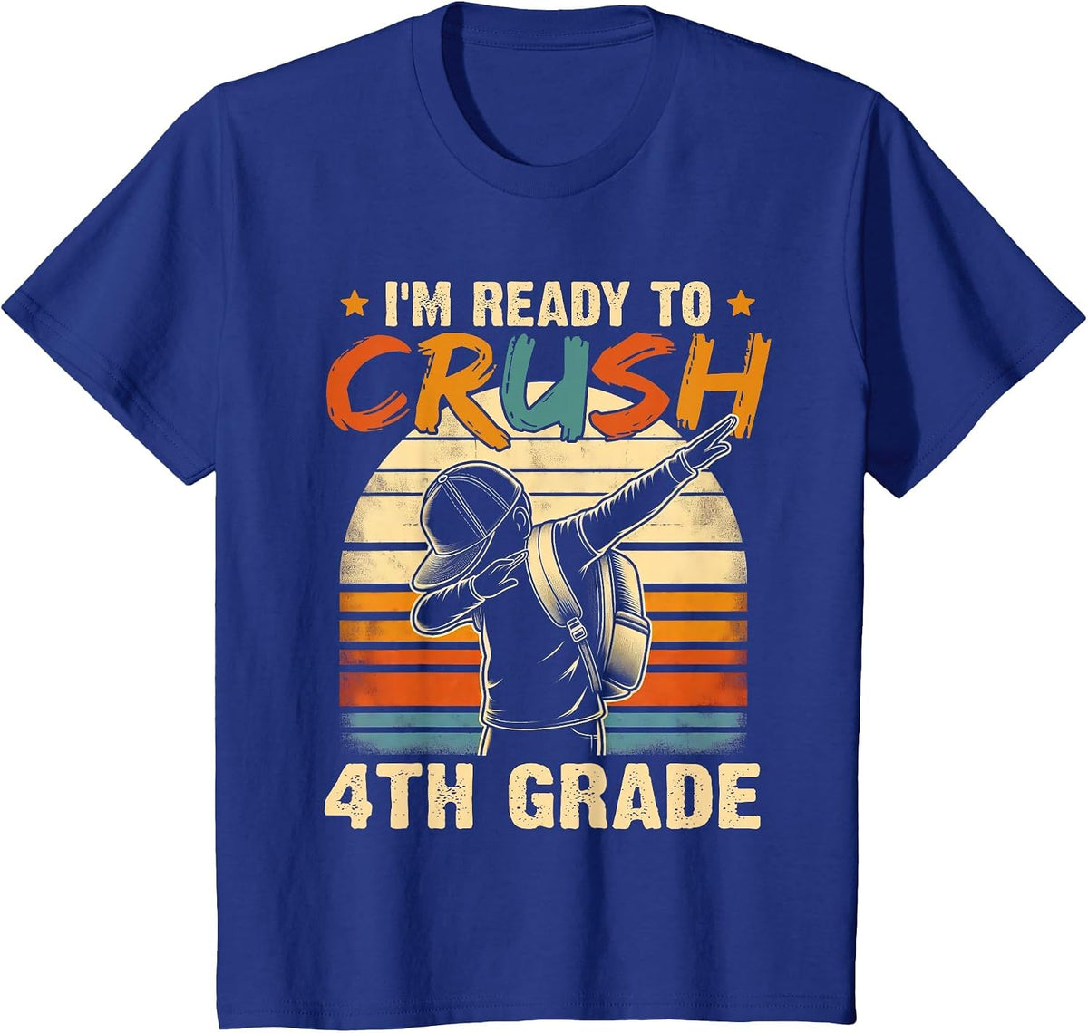 Ready to Crush 4th Grade Back to School Dabbing Boys Kids T-Shirt - Royal Blue