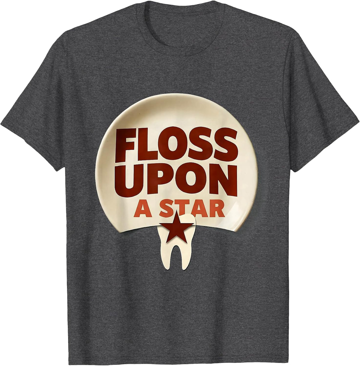 Floss Upon A Star Funny Dental Christmas Dental Assistant T-Shirt - Dark Heather Grey