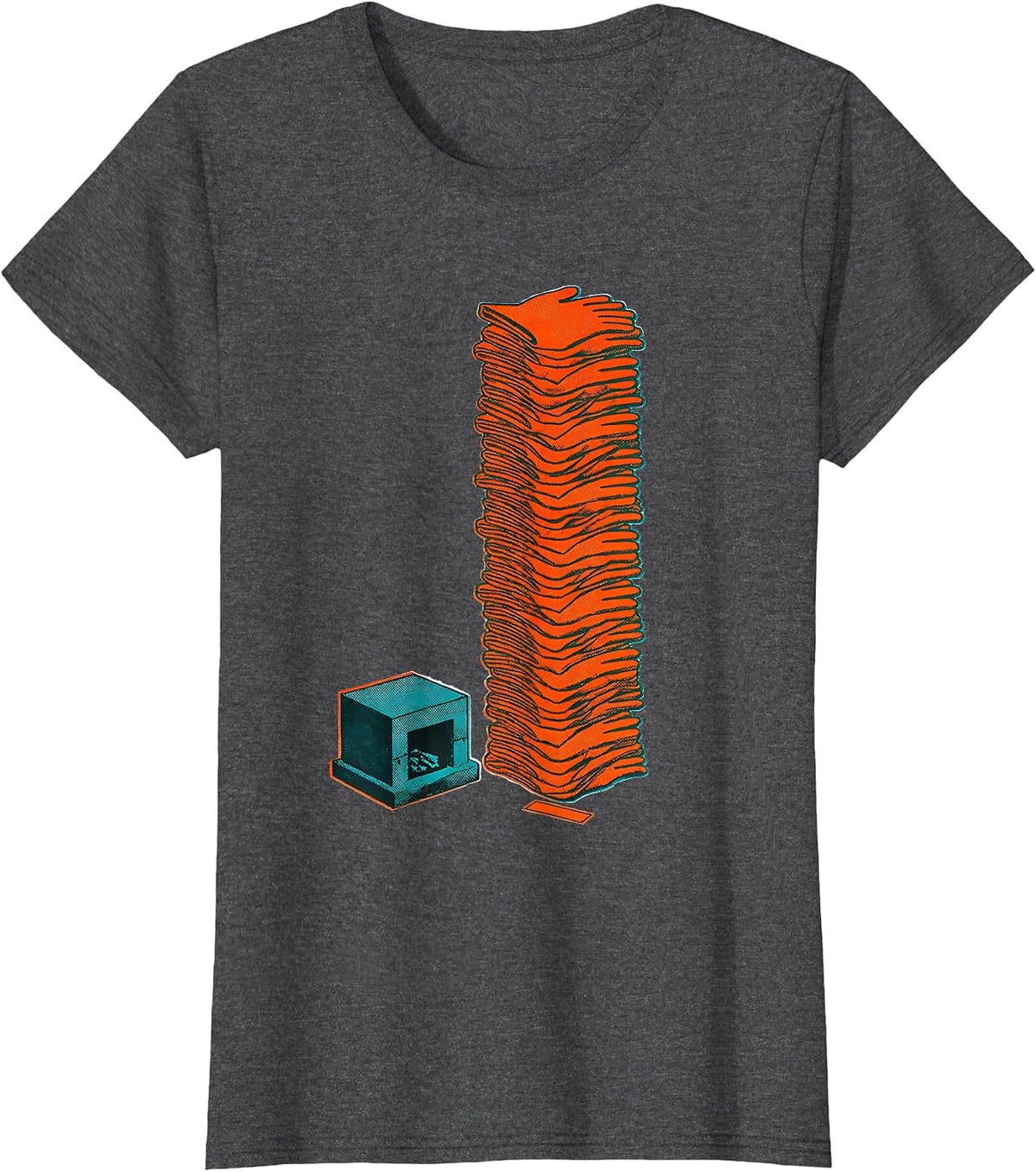 Women's Glowing Forge Stacked Gloves Blacksmith Humor Gift T-Shirt - Dark Heather Grey