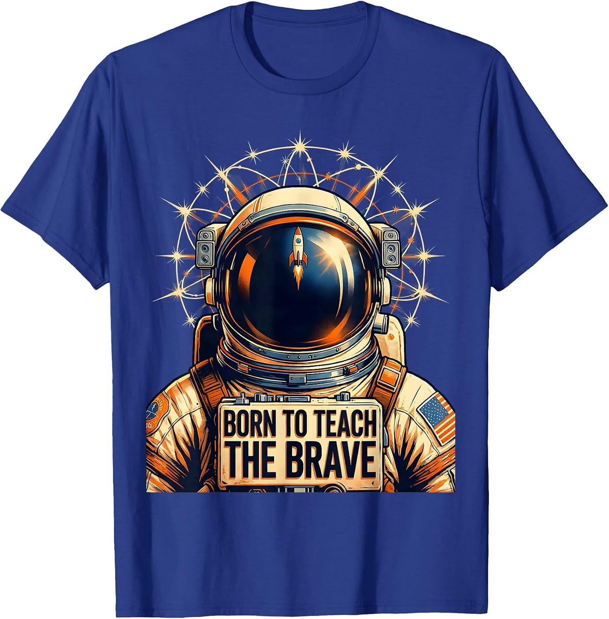 Born to Teach the Brave Sped Teacher Design T-Shirt - Royal Blue