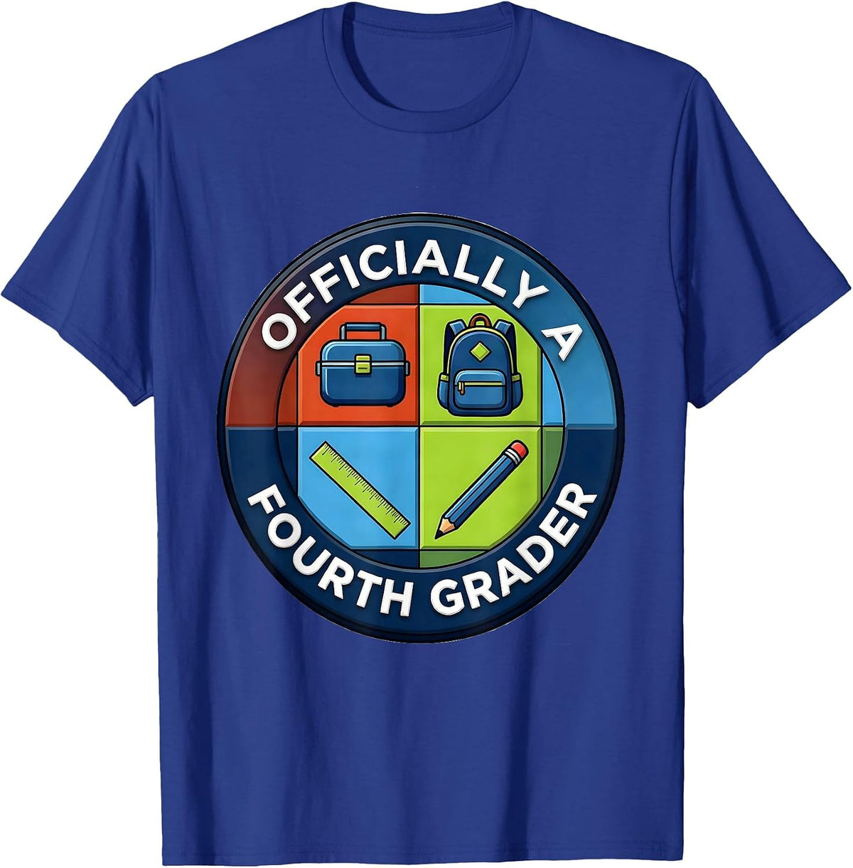 Men's Officially A Fourth Grader Back to School Fourth Grade Pride T-Shirt - Royal Blue