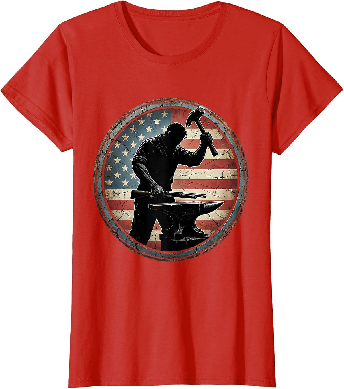 Women's Hand Forged Rifle Barrel Blacksmith 2nd Amendment T-Shirt - Red