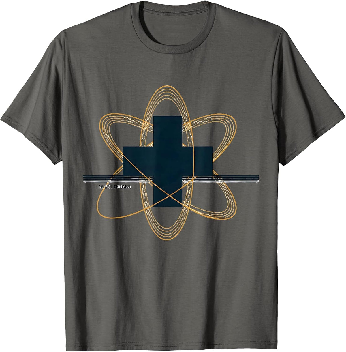 I Am Well Grounded Funny Science Nerd Gift Periodic Table T-Shirt - Asphalt Grey