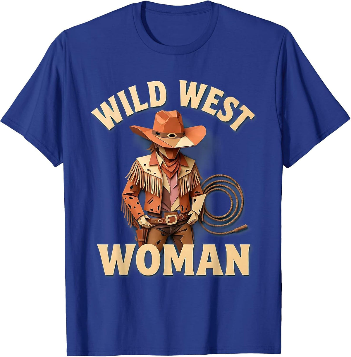 Men's Wild West Woman Graphic Design T-Shirt - Royal Blue