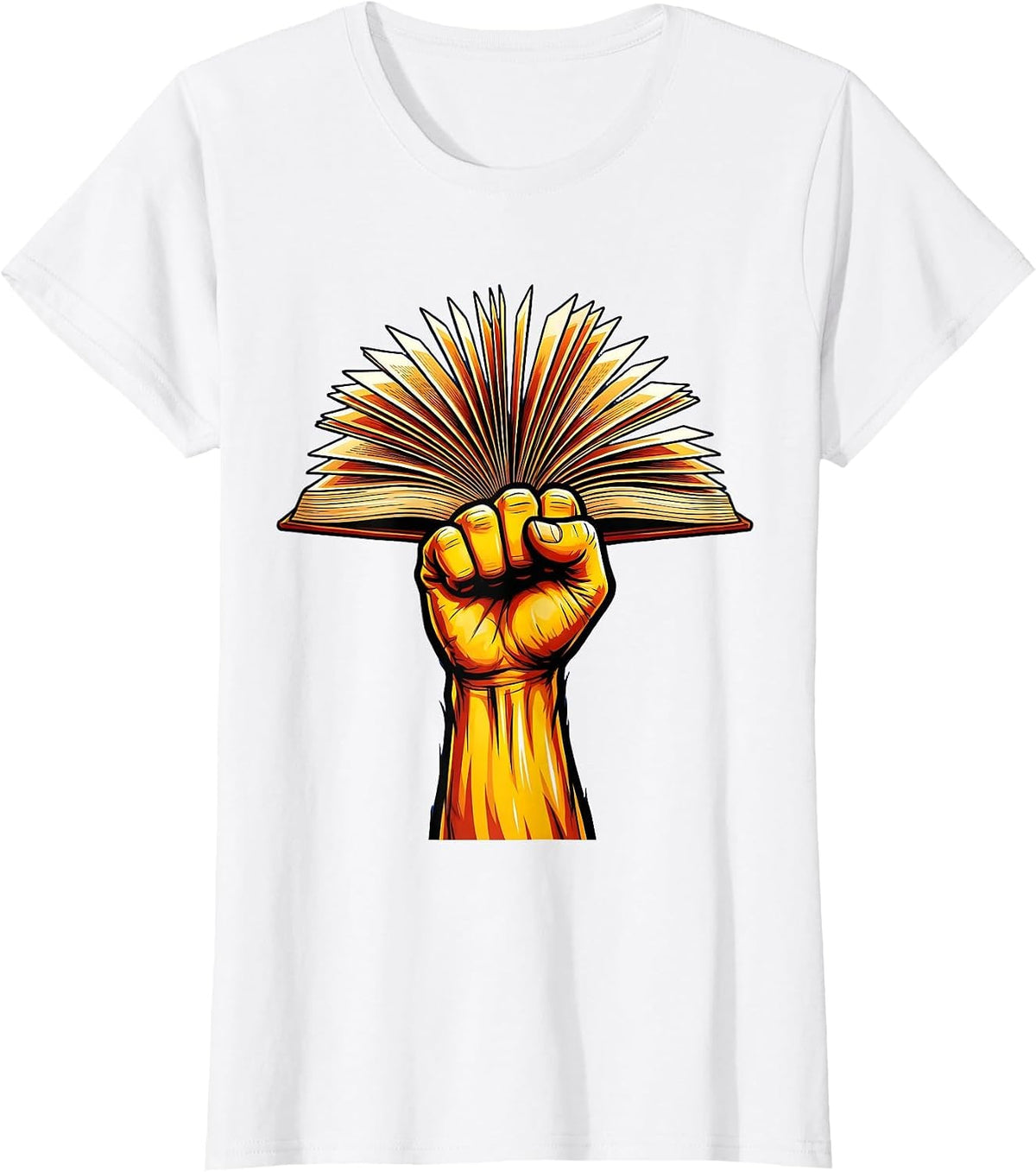 Reading Teacher Book Torch Illustration T-Shirt - White