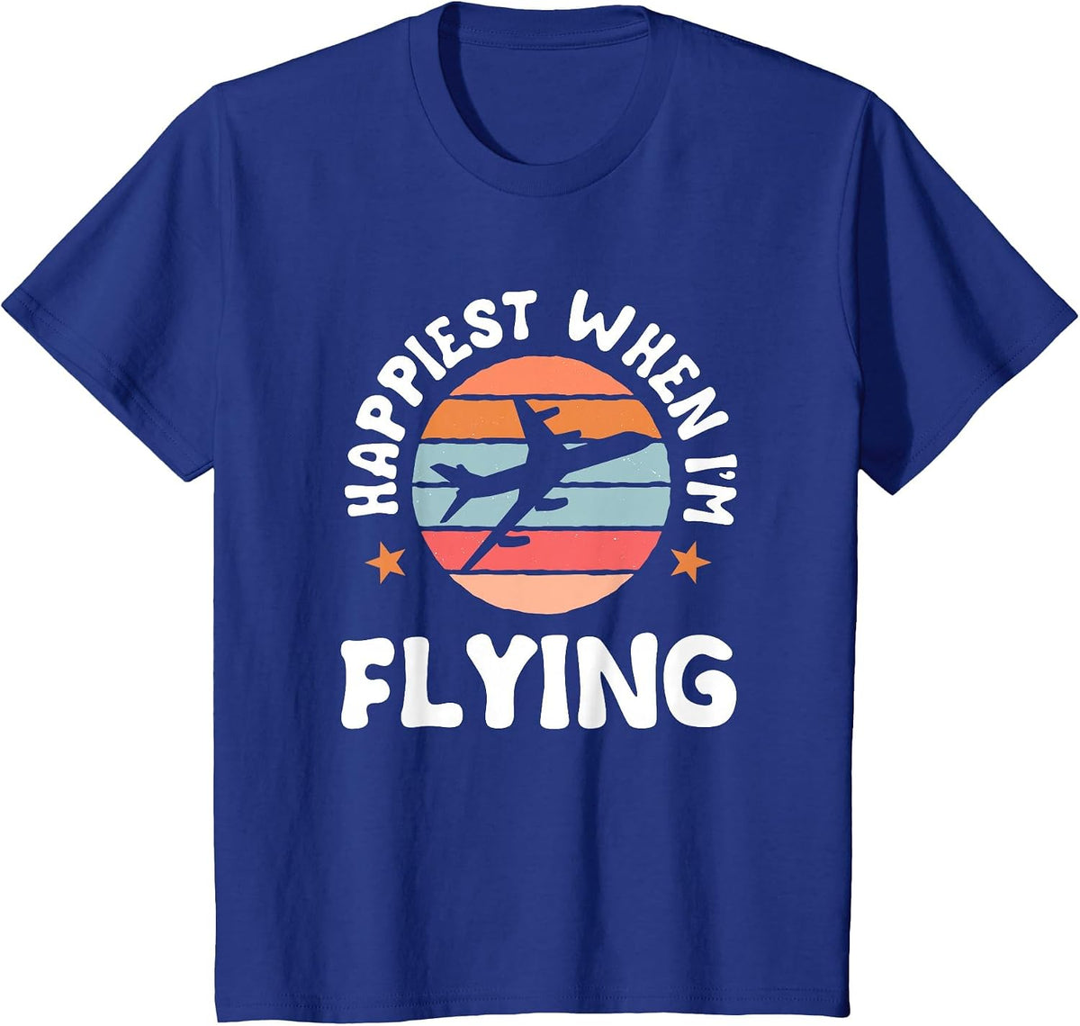 Pilot Flying Retro Aviator Airman Airwoman Aircraft Airplane T-Shirt - Royal Blue