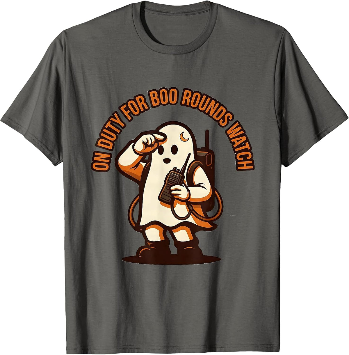 Men's On Duty For Boo Rounds Watch Spooky Para Teacher Aide T-Shirt - Asphalt Grey
