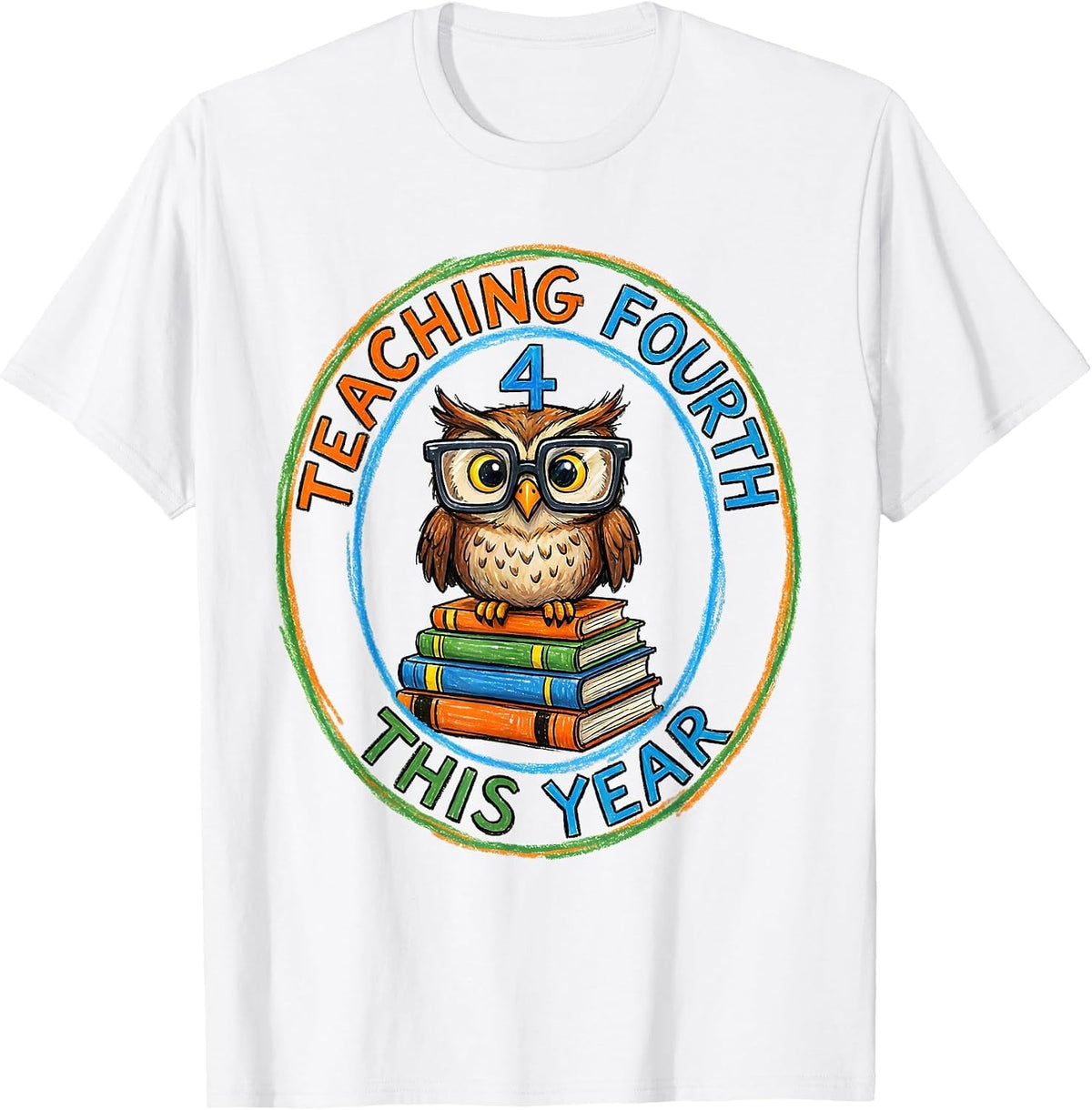 Men's Teaching Fourth This Year Naive Kidcore Grade Level Pride T-Shirt - White
