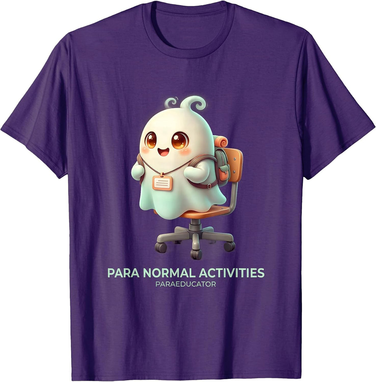 Men's Para Normal Activities Paraeducator Ghost Cute Halloween T-Shirt - Purple