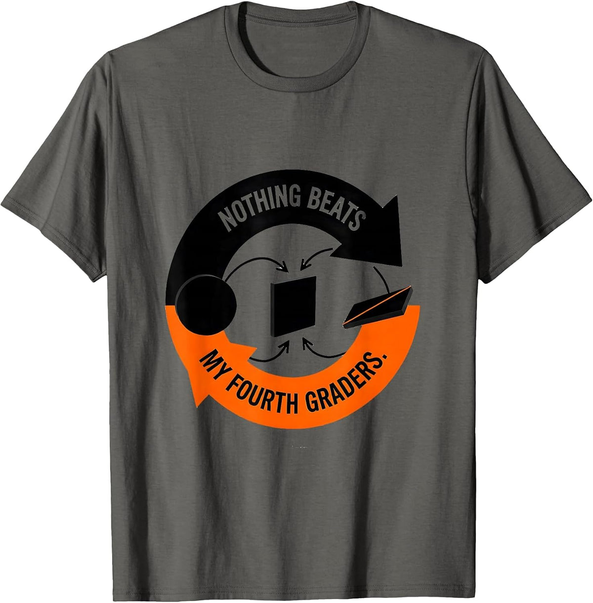 Nothing Beats My Fourth Graders Funny Back to School Rock T-Shirt - Asphalt Grey