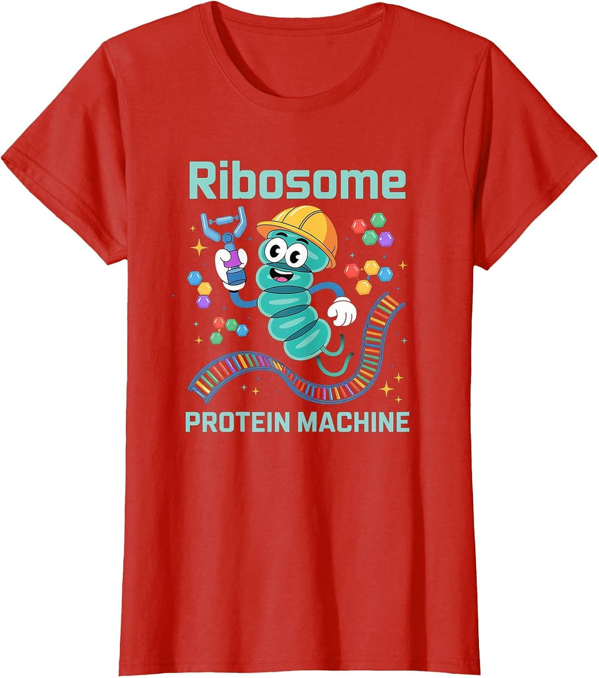 Ribosome, Protein Machine, Funny Science and Biology T-Shirt - Red