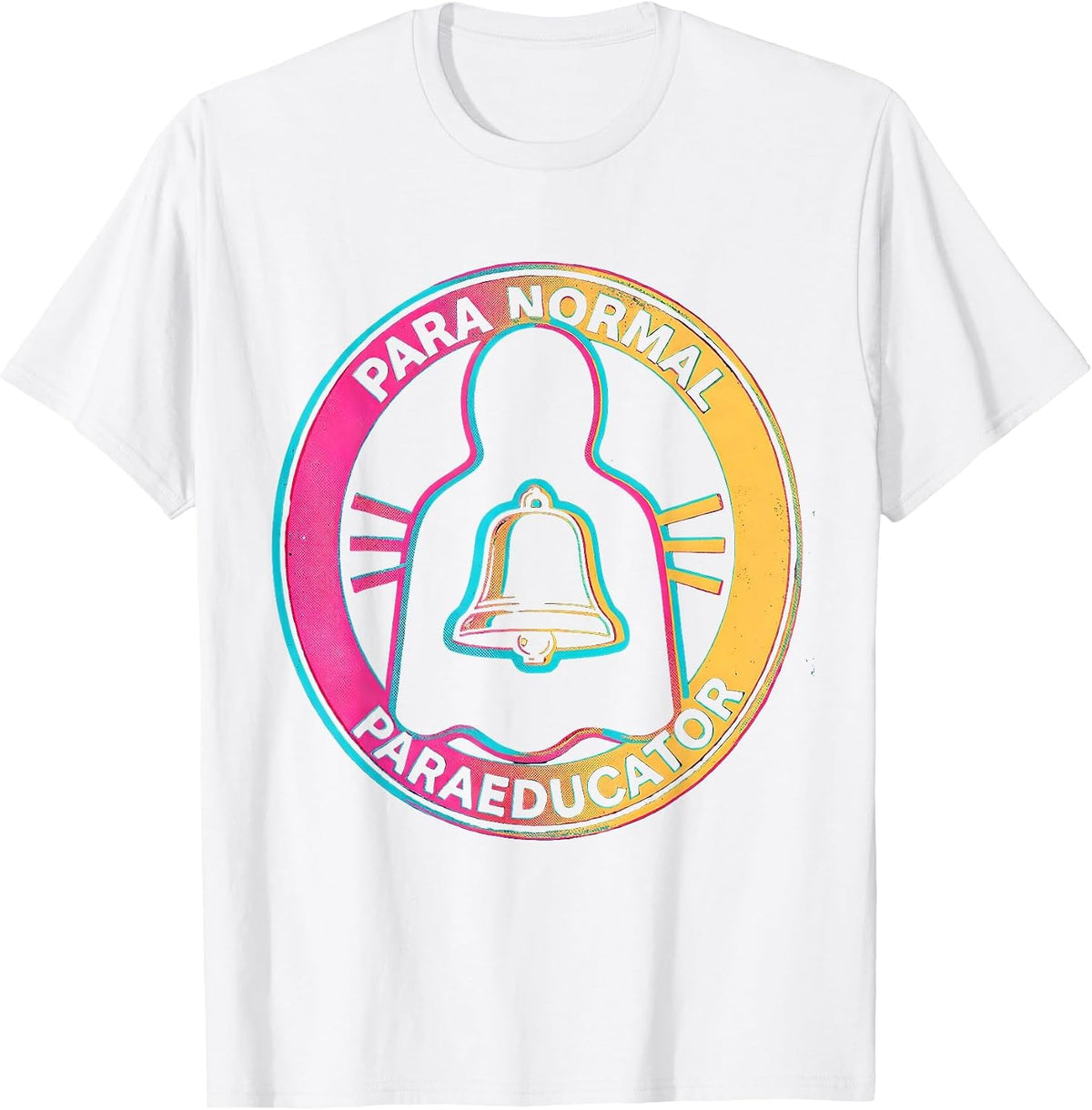 Men's Para Normal Paraeducator Risograph Ghost SPED Teacher T-Shirt - White