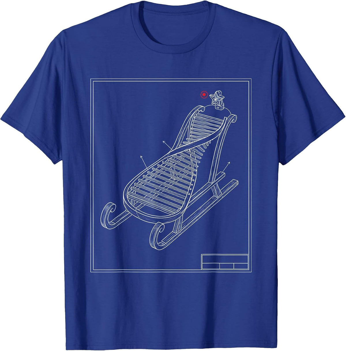 DNA Helix Christmas Sleigh Science Teacher Humor T-Shirt - Royal Blue