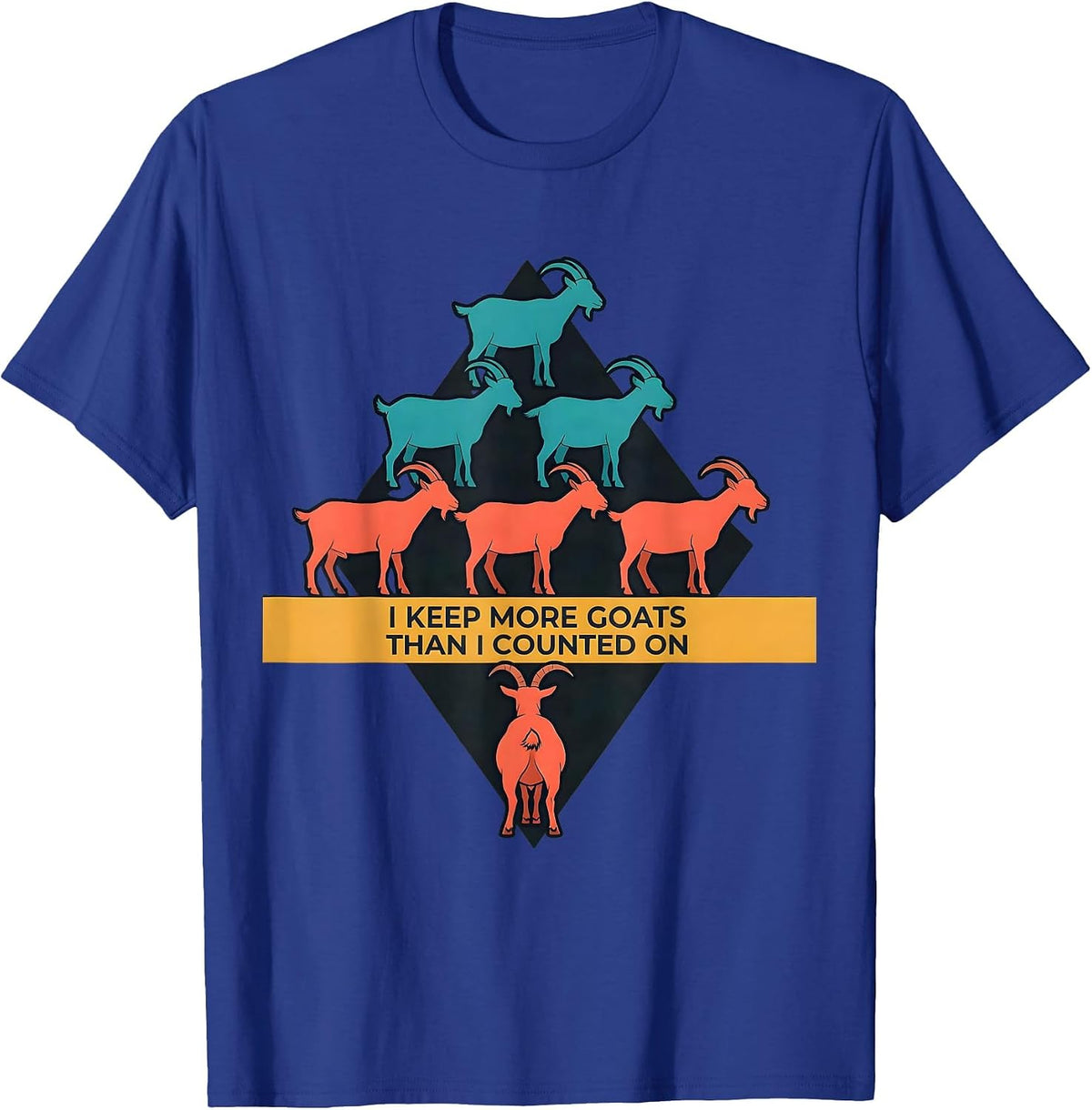 I Keep More Goats Than I Counted On Funny Goat Lover Farmer T-Shirt - Royal Blue