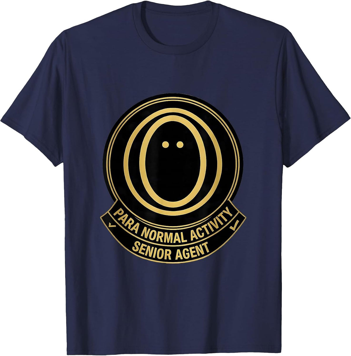 Para Normal Activity Senior Agent Funny Ghost T-Shirt - Navy Blue