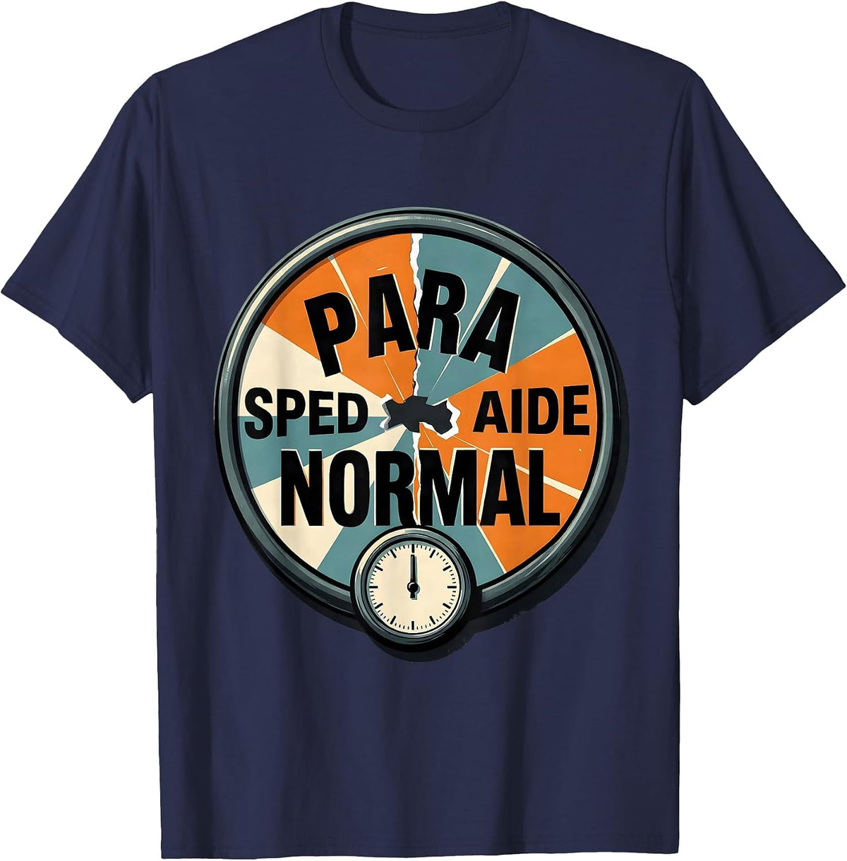 Men's Para Normal SPED Aide Screenprint Ghost Halloween T-Shirt - Navy Blue