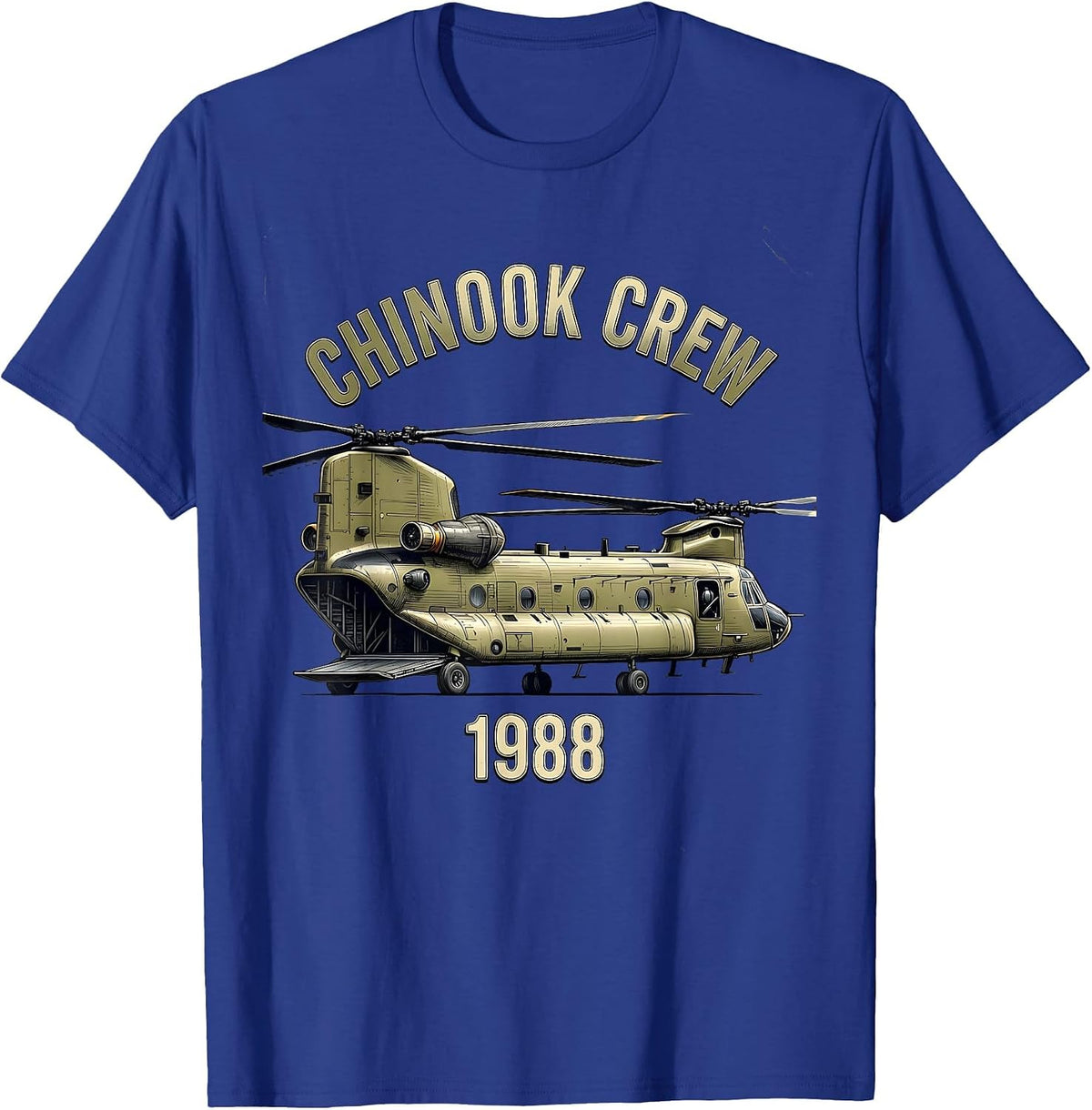 Men's Chinook Crew 1988 Symmetrical Insignia Vietnam Veteran T-Shirt - Royal Blue