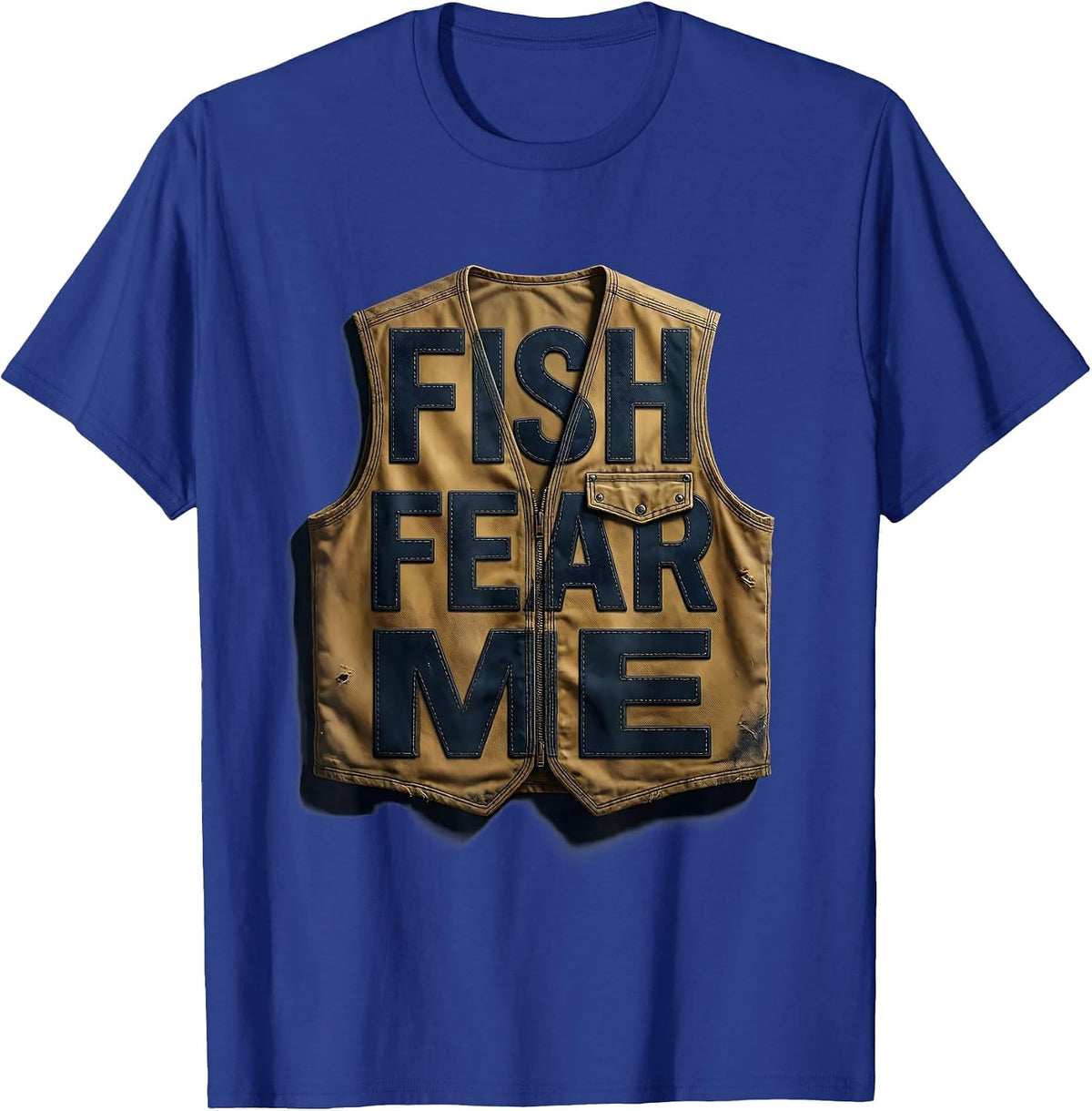 Fish Fear Me Funny Fishing Graphic Design T-Shirt - Royal Blue