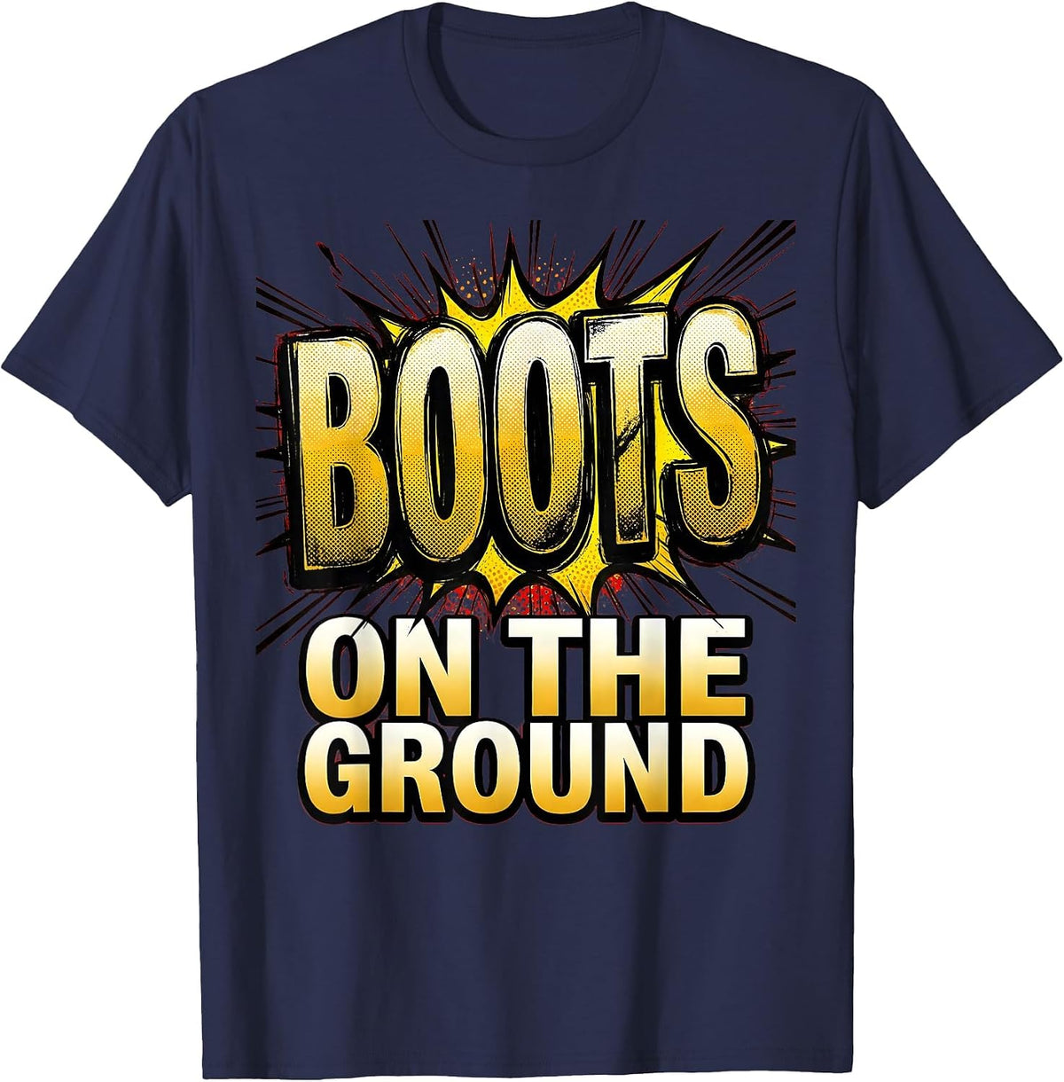 Men's Boots on the Ground Cowgirl Western Design T-Shirt - Navy Blue