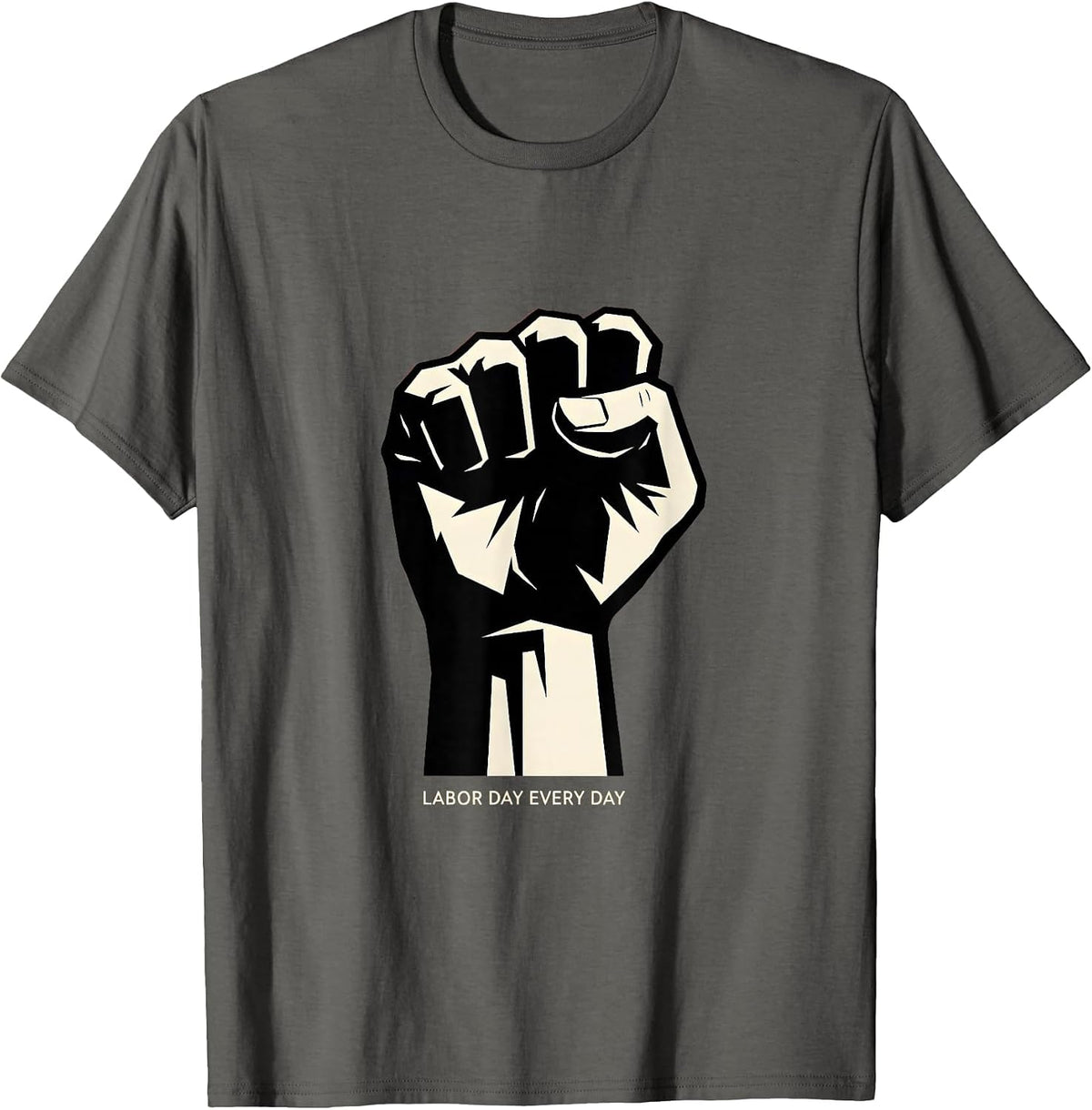 Labor Day Every Day Patriotic Worker Design T-Shirt - Asphalt Grey