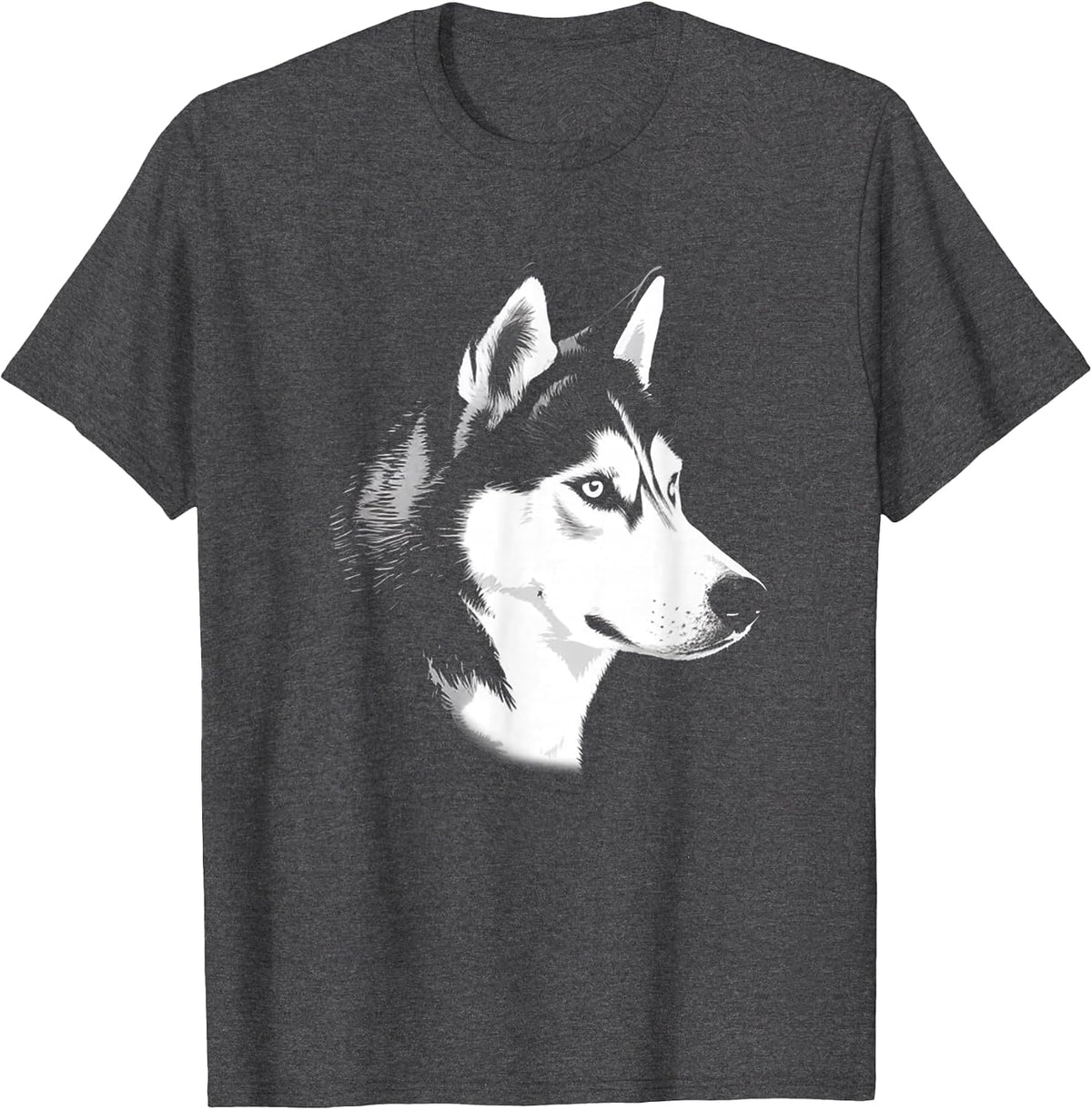 Husky Dog T-Shirt - Dark Heather Grey