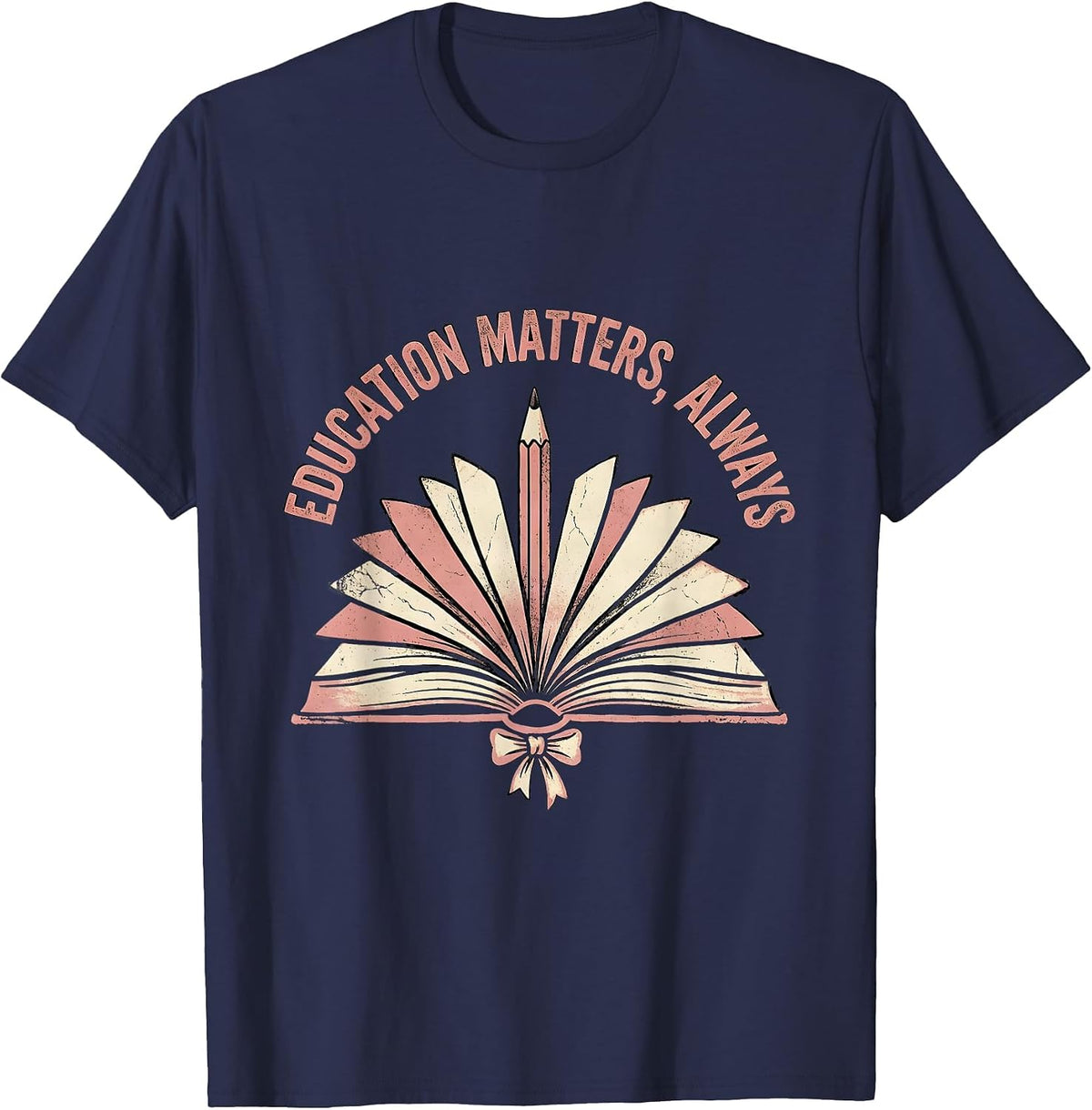 Education Matters Labor Day Student Design T-Shirt - Navy Blue