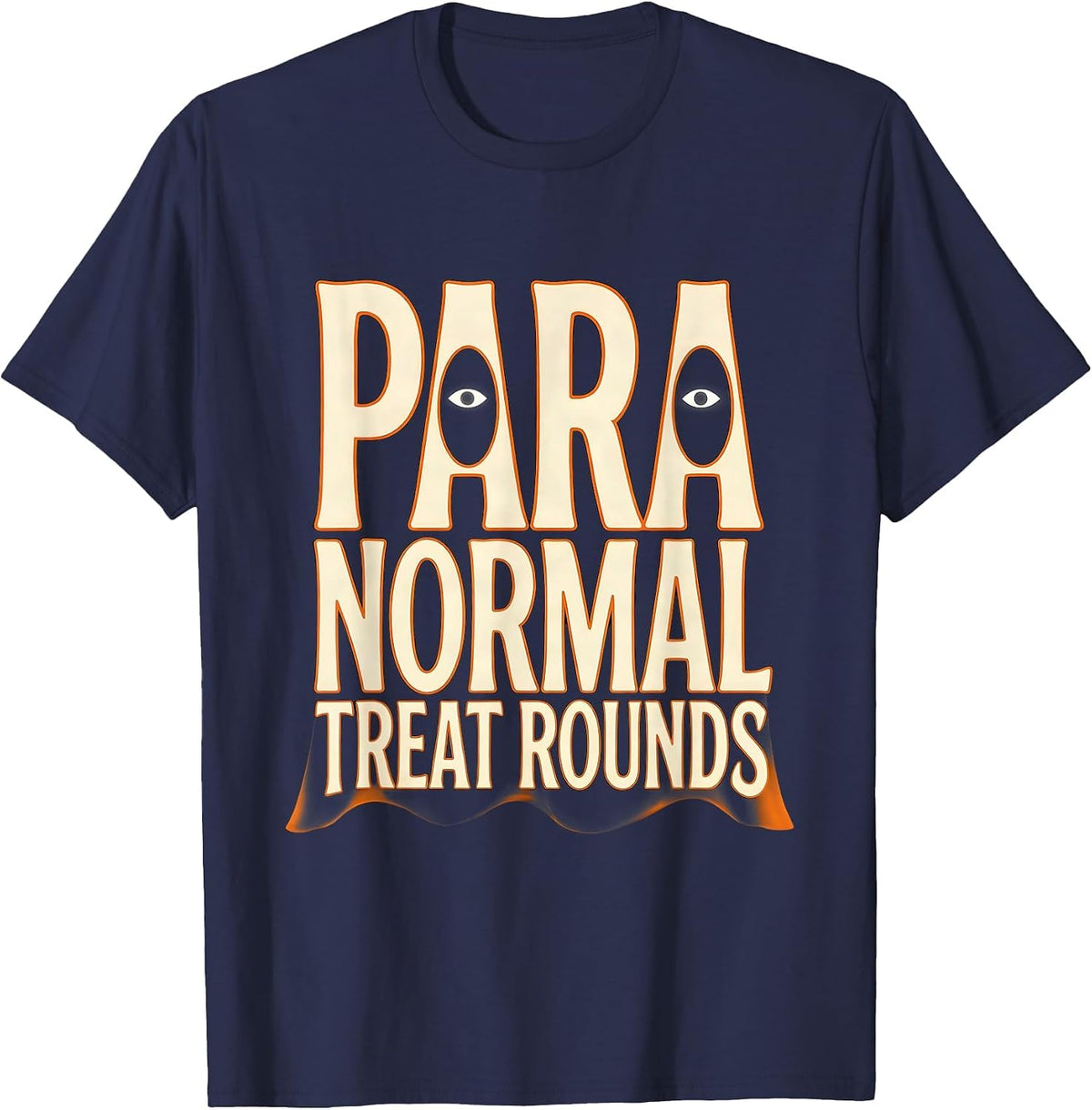 Para Normal Treat Rounds Ghost Paraeducator Halloween T-Shirt - Navy Blue
