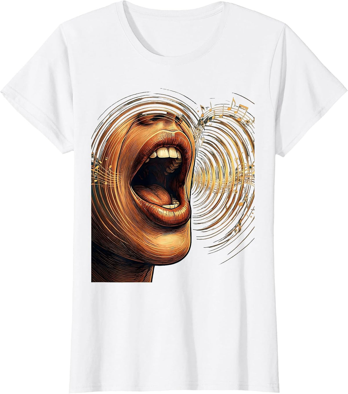 Speech Therapy Sound Waves Mouth Illustration T-Shirt - White