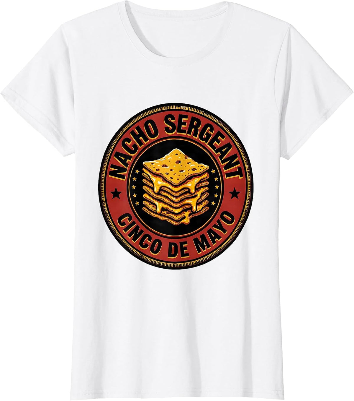 Nacho Sergeant Cinco de Mayo Party Humor Mexican Culture T-Shirt - White