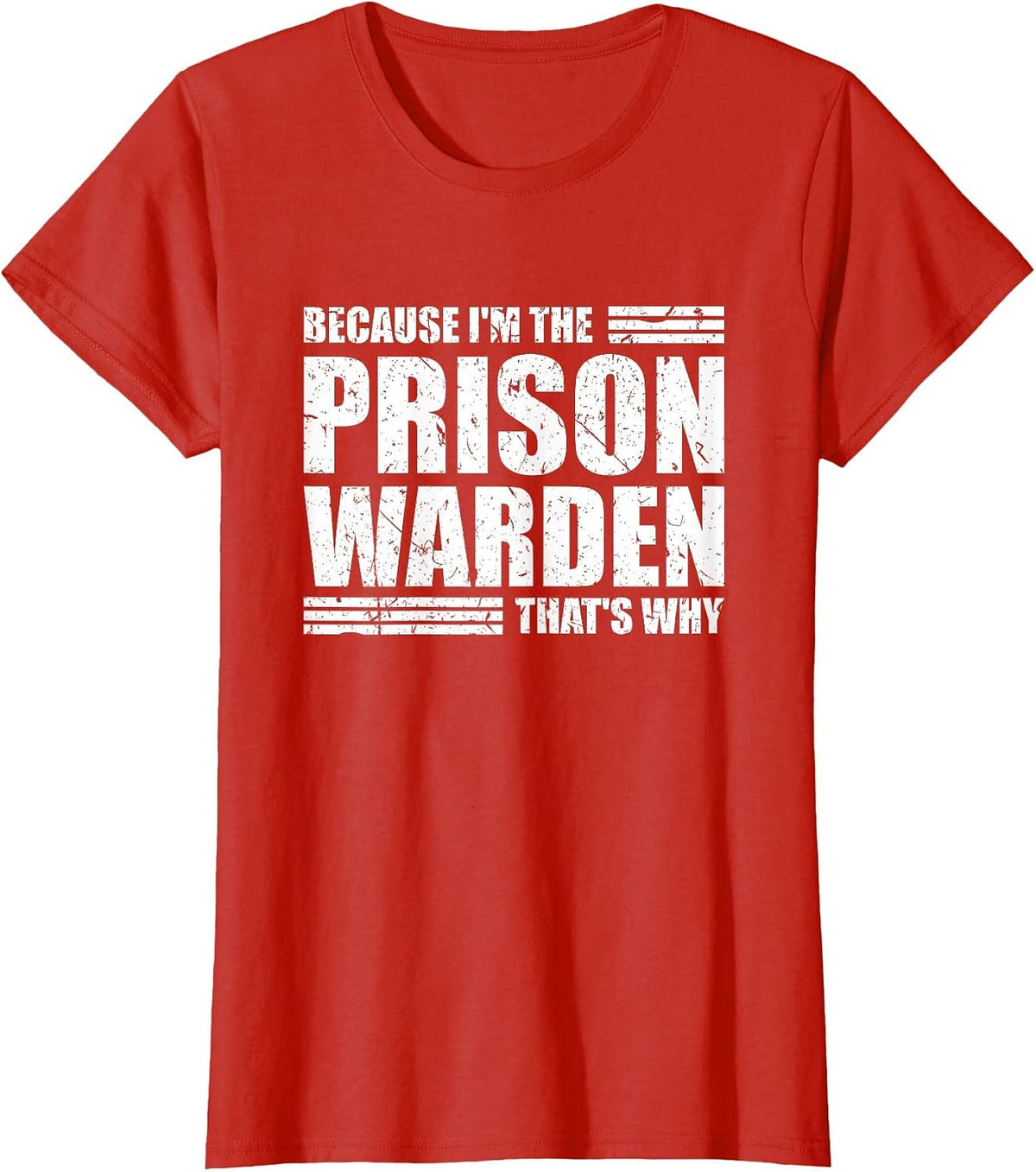 Prison Warden Costume Jail Corrections Officer Halloween T-Shirt - Red